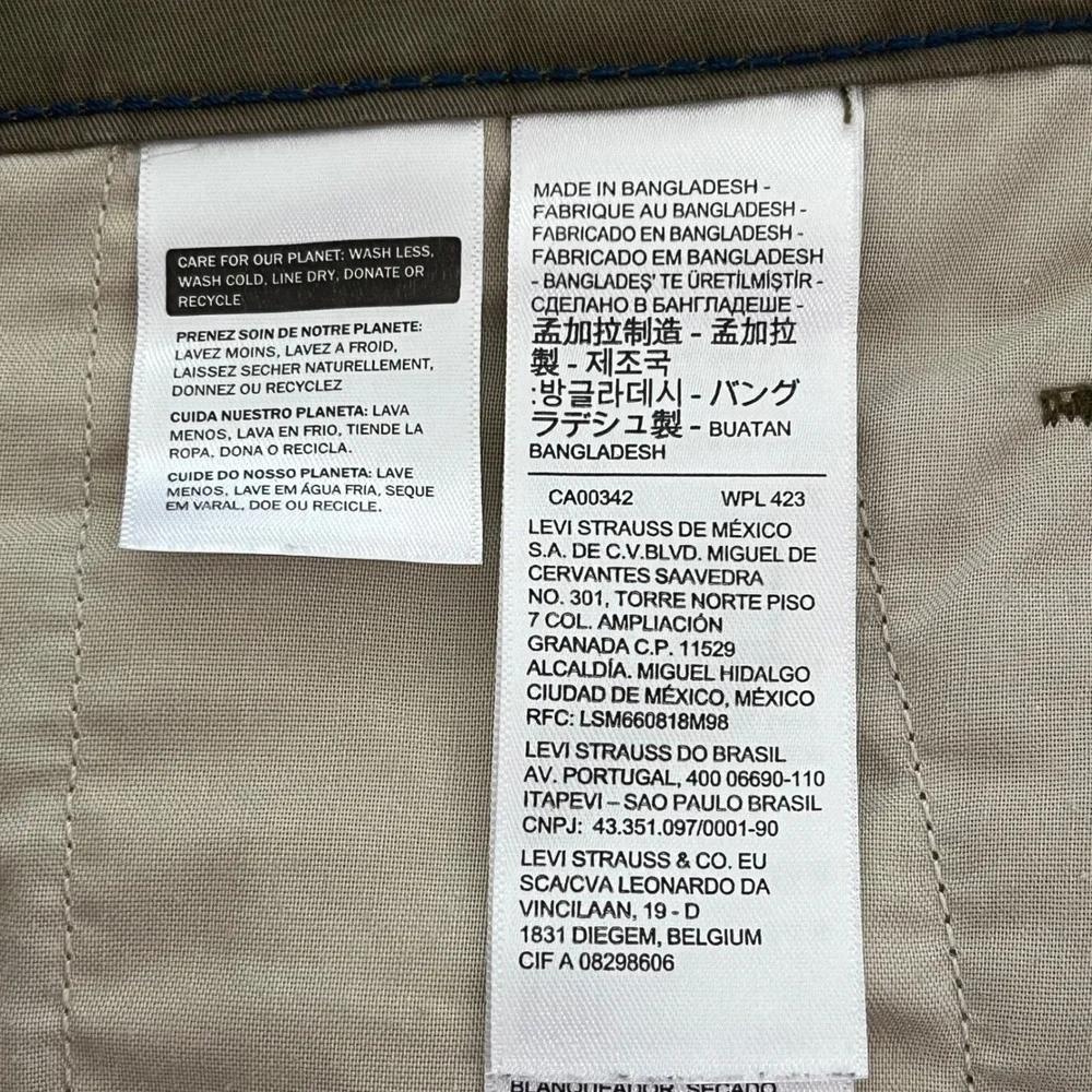 Levi's Mens XX Chino Shorts W33 Olive Green Soft Stretch Twill Taper 85229-0057